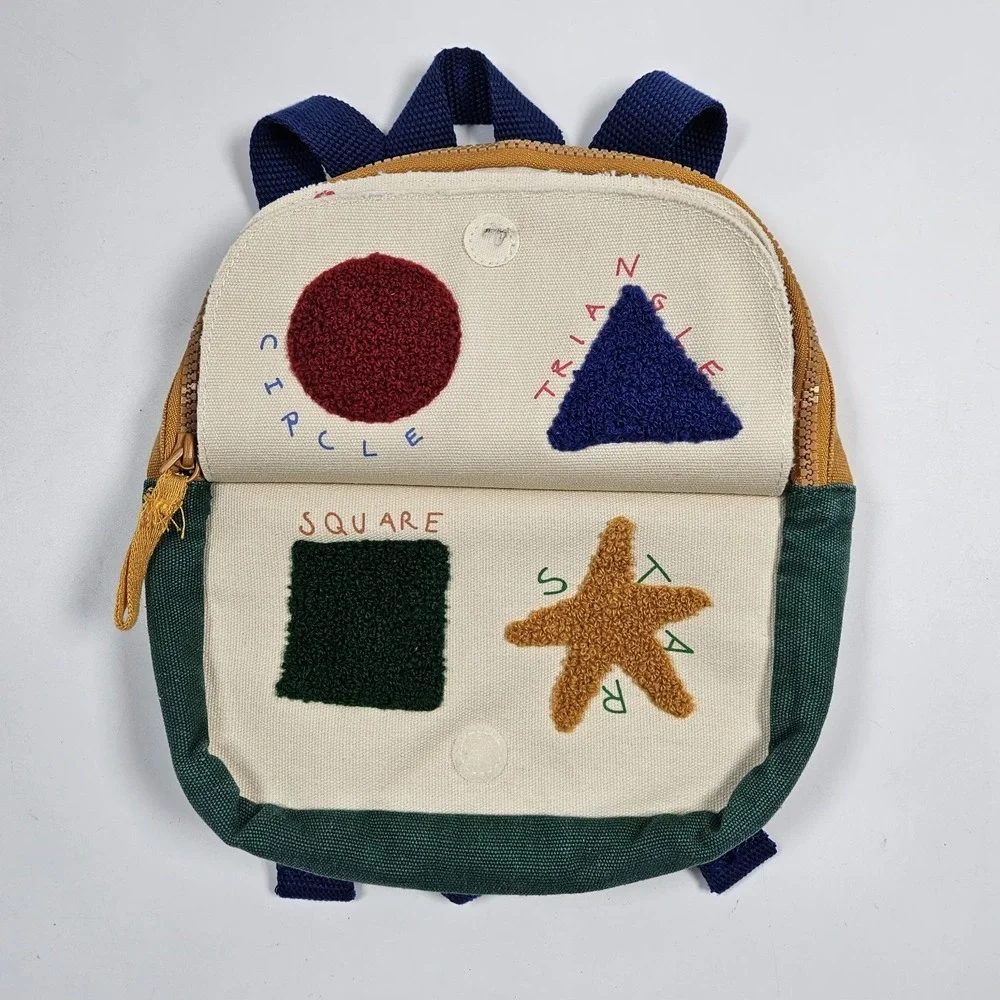 Zara Childrens Kids Book Flap Mini Backpack Colorblock Weather Bag‎ NEW